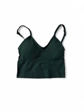 Green Contour Ribbed Bralette Crop Top